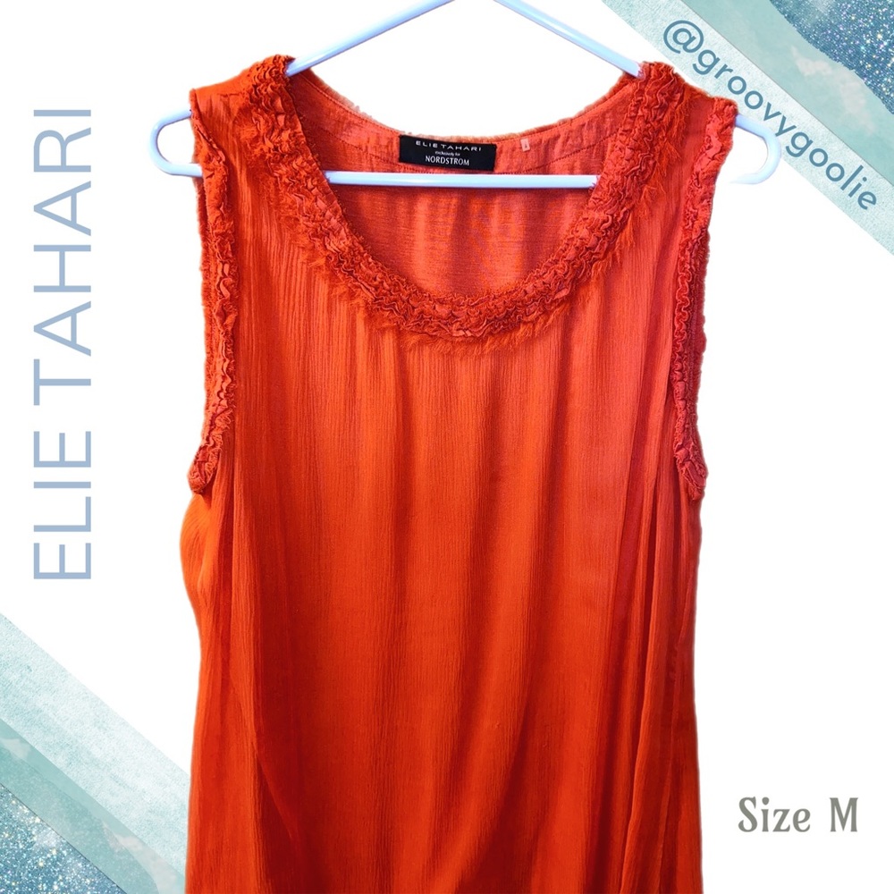 Elie Tahari Silk Tank Blouse Sz M - Gorgeous!
